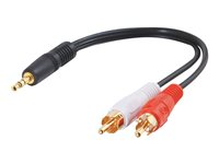 C2G Value Series Y-Cable - Adaptateur audio - mini-phone stereo 3.5 mm mâle pour RCA mâle - blindé - noir 80132