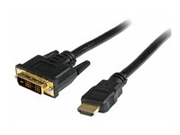 StarTech.com Câble HDMI vers DVI de 50cm - Cordon / Câble adaptateur HDMI DVI-D - Mâle / Mâle - Noir, Plaqués or - Câble adaptateur - DVI-D mâle pour HDMI mâle - 50 cm - double blindage - noir HDDVIMM50CM