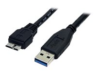 StarTech.com Câble USB 3.0 SuperSpeed 0,5 m - Cordon USB A vers USB Micro B Mâle / Mâle - 50 cm Noir - Câble USB - Micro-USB de type B (M) pour USB type A (M) - USB 3.0 - 50 cm - moulé - noir - pour P/N: DKT30CVAGPD, S251BMU313, S251BMU3FP, S251BPU313, S252BU313R, SLSODDU33B, SMS1BMU313 USB3AUB50CMB
