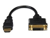 StarTech.com Cable adaptateur video HDMI vers DVI-D de 20 cm - HDMI male vers DVI femelle - Adaptateur vidéo - HDMI mâle pour DVI-D femelle - 20.32 cm - blindé - noir - pour P/N: BNDDKT30CAHV, CDP2DVIMM2MB, DKT30CSDHPD, DKT30CSDHPD3, DP2DVI2MM3, DP2DVIMM6 HDDVIMF8IN