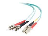C2G LC-ST 10Gb 50/125 OM3 Duplex Multimode PVC Fiber Optic Cable (LSZH) - Câble réseau - ST multi-mode (M) pour LC multi-mode (M) - 2 m - fibre optique - duplex - 50 / 125 microns - OM3 - sans halogène - turquoise 85541