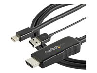 StarTech.com 3ft (1m) HDMI to Mini DisplayPort Cable 4K 30Hz, Active HDMI to mDP Adapter Converter Cable with Audio, USB Powered, Mac & Windows, HDMI Male to mDP Male Video Adapter Cable - HDMI to mDP Converter (HD2MDPMM1M) - Câble vidéo/audio - HDMI, USB (alimentation uniquement) mâle pour Mini DisplayPort mâle - 1 m - noir - support 4K HD2MDPMM1M