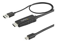 StarTech.com 6ft (2m) HDMI to Mini DisplayPort Cable 4K 30Hz, Active HDMI to mDP Adapter Converter Cable with Audio, USB Powered, Mac & Windows, HDMI Male to mDP Male Video Adapter Cable - HDMI to mDP Converter (HD2MDPMM2M) - Câble vidéo/audio - HDMI, USB (alimentation uniquement) mâle pour Mini DisplayPort mâle - 2 m - noir - support 4K HD2MDPMM2M