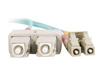 C2G LC-SC 10Gb 50/125 OM3 Duplex Multimode PVC Fiber Optic Cable (LSZH) - Câble de réseau - SC multi-mode (M) pour LC multi-mode (M) - 3 m - fibre optique - 50 / 125 microns - OM3 - sans halogène - turquoise 85533