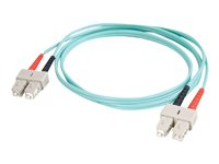 C2G SC-SC 10Gb 50/125 OM3 Duplex Multimode PVC Fiber Optic Cable (LSZH) - Câble réseau - SC multi-mode (M) pour SC multi-mode (M) - 1 m - fibre optique - duplex - 50 / 125 microns - OM3 - sans halogène - turquoise 85513