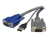 StarTech.com Cable KVM ultrafin 2 en 1 USB VGA - 3 m - Câble clavier / vidéo / souris (KVM) - USB, HD-15 (VGA) (M) pour HD-15 (VGA) (M) - 3 m - noir - pour P/N: SV1631DUSBU, SV1631DUSBUK, SV441DUSBI, SV831DUSBAU, SV831DUSBU, SV831DUSBUK SVUSBVGA10