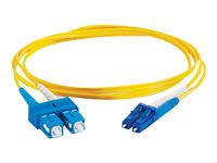 C2G LC-SC 9/125 OS1 Duplex Singlemode PVC Fiber Optic Cable (LSZH) - Cordon de raccordement - mode unique SC (M) pour mode unique LC (M) - 15 m - fibre optique - duplex - 9 / 125 micromètres - OS1 - sans halogène - jaune 85592
