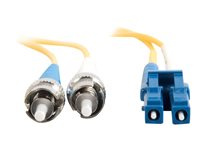 C2G LC-ST 9/125 OS1 Duplex Singlemode PVC Fiber Optic Cable (LSZH) - Cordon de raccordement - mode unique ST (M) pour mode unique LC (M) - 3 m - fibre optique - duplex - 9 / 125 micromètres - OS1 - sans halogène - jaune 85597
