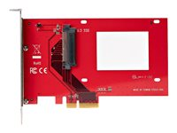 StarTech.com U.3 to PCIe Adapter Card, PCIe 4.0 x4 Adapter For 2.5" U.3 NVMe SSDs, SFF-TA-1001 PCI Express Add-in Card for Desktops/Servers, TAA Compliant - OS Independent (PEX4SFF8639U3) - Adaptateur d'interface - 2.5" - U.3 NVMe - PCIe 4.0 x4 - rouge - Conformité TAA PEX4SFF8639U3