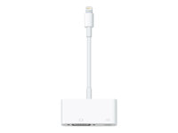 Apple - Adaptateur VGA - Lightning (M) pour HD-15, Lightning (F) - pour 12.9-inch iPad Pro; 9.7-inch iPad Pro; iPad Air; iPad Air 2; iPad mini; iPad mini 2; 3; 4; iPad with Retina display (4th generation); iPhone 5, 5c, 5s, 6, 6 Plus, 6s, 6s Plus, SE; iPod touch (5G, 6G) MD825ZM/A