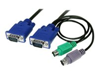 StarTech.com Câble pour Switch KVM VGA avec PS/2 3 en 1 - 1.80m - Câble clavier / vidéo / souris (KVM) - PS/2, HD-15 (VGA) (M) pour HD-15 (VGA) (M) - 1.8 m - moulé - pour P/N: CABCONS1716I, RACKCONS1908, RACKCONS1916, SV1631DUSBGB, SV831DUSBA, SV831DUSBGB SVECON6