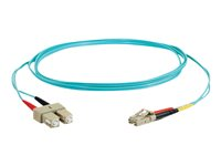 C2G LC-SC 10Gb 50/125 OM3 Duplex Multimode PVC Fiber Optic Cable (LSZH) - Câble de réseau - SC multi-mode (M) pour LC multi-mode (M) - 1 m - fibre optique - 50 / 125 microns - OM3 - sans halogène - turquoise 85531