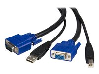 StarTech.com Câble pour switch KVM USB VGA de 3 m - Cordon pour commutateur KVM universel 2-en-1 de 3 mètres - HD-15 vers USB (SVUSB2N1_1) - Câble vidéo / USB - HD-15 (VGA), USB type B (M) pour USB, HD-15 (VGA) - 3 m - pour P/N: RKCOND17HD, SV231USBGB, SV231USBLC, SV431USB, SV431USBAE, SV431USBAEGB, SV431USBDDM SVUSB2N1_10