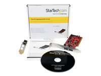 StarTech.com Carte PCI 2 ports USB 3.0 SuperSpeed (Alimentation SATA), Carte Contrôleur USB 3.0 - PCI (M), SATA Power Plug, 2x USB 3 A (F) - Adaptateur USB - PCI-X profil bas - USB 3.0 x 2 - rouge - pour P/N: S3510BMU33, S3510SMU33, ST7300USB3B, UNI251BMU33 PCIUSB3S22