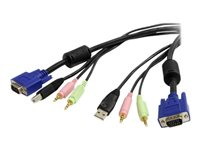StarTech.com Cable KVM USB VGA 4 en 1 avec audio et microphone - 3 m - Câble clavier/vidéo/souris/audio - USB, HD-15 (VGA), mini-phone stereo 3.5 mm (M) pour HD-15 (VGA), mini-phone stereo 3.5 mm, USB type B (M) - 3 m - pour P/N: SV231DDUSB, SV231DVGAU2A, USBVGA4N1A10