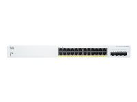 Cisco Business 220 Series CBS220-24FP-4X - Commutateur - intelligent - 24 x 10/100/1000 (PoE+) + 4 x SFP+ 10 Go (liaison montante) - Montable sur rack - PoE+ (382 W) CBS220-24FP-4X-EU