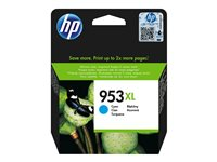 HP 953XL - 18 ml - à rendement élevé - cyan - original - blister - cartouche d'encre - pour Officejet Pro 77XX, 82XX, 87XX F6U16AE#BGX